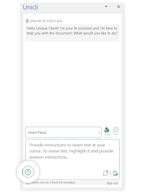 Unicli For Word - 8 Help (v 1.0.8)